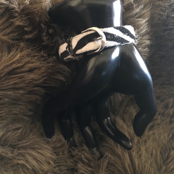 Ladies Anna Bella zebra print band silver watch - Picture 4 of 8